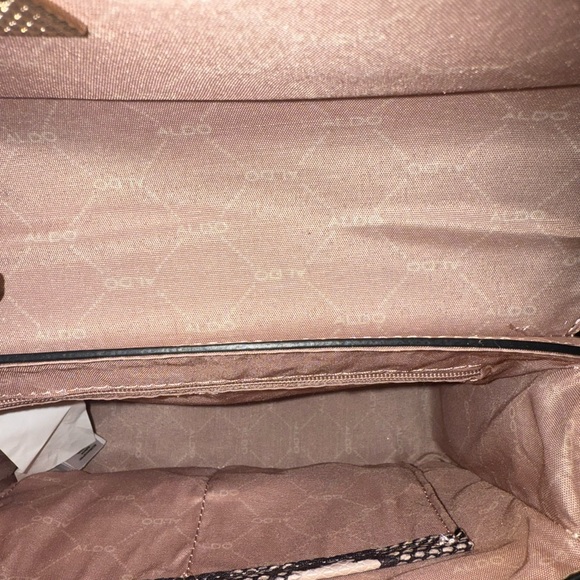 Aldo 'GLENDA' Convertible in Light Pink & Snakeskin Print Satchel. LIKE NEW - Picture 5 of 5